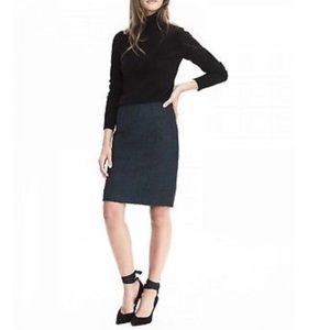 Banana Republic Green + Black Pencil Skirt
